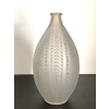 Vase "Acacia" verre blanc patiné bleu-gris de René LALIQUE