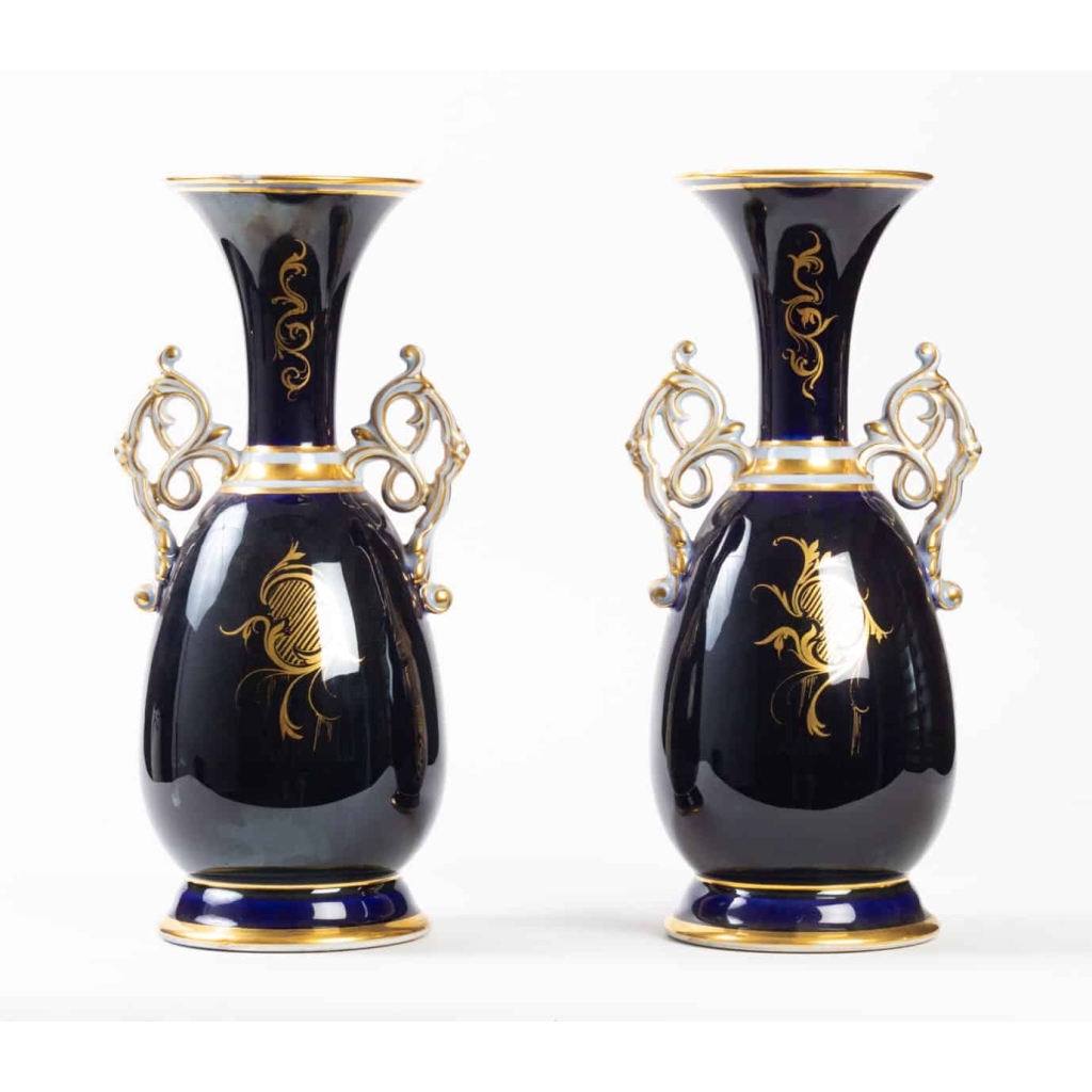 Une paire de vases de Bayeux, XIXème | Biron Une paire de vases de Bayeux, XIXème