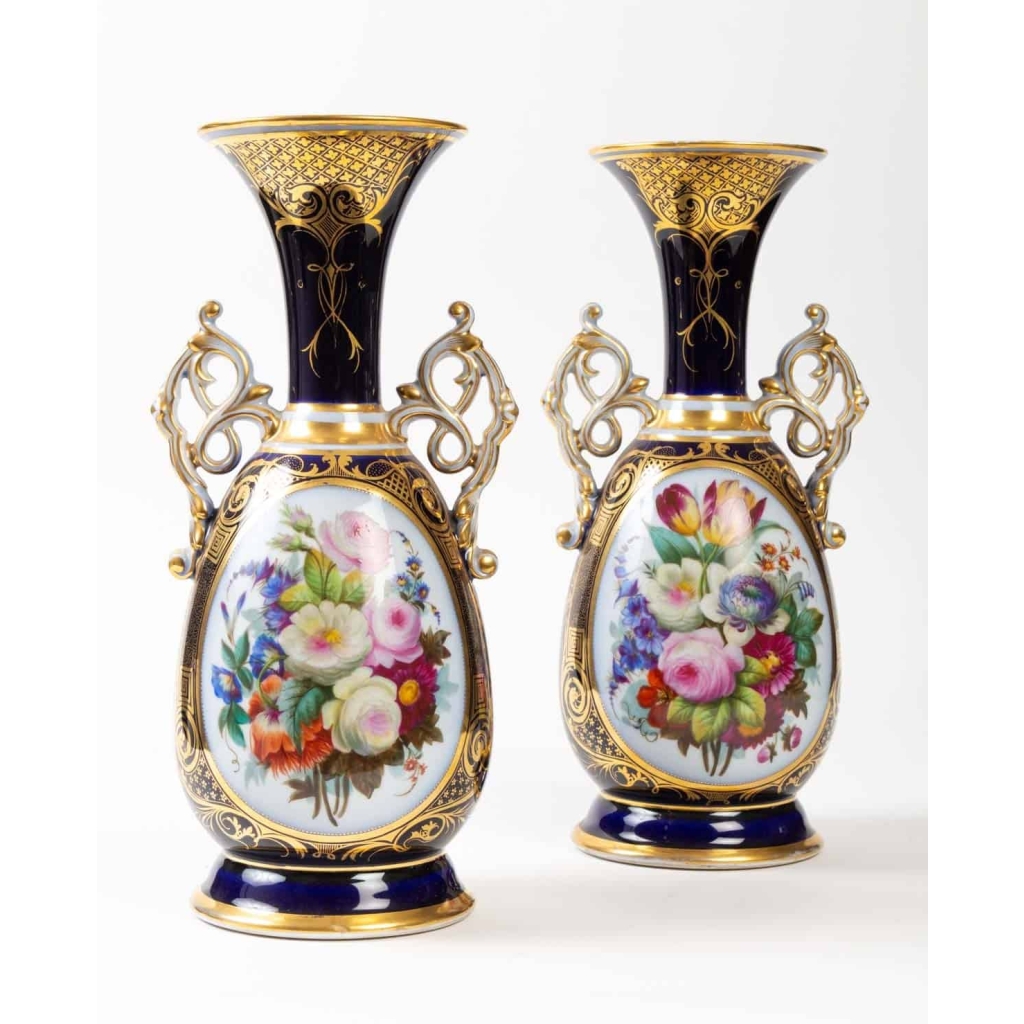 Une paire de vases de Bayeux, XIXème | Biron Une paire de vases de Bayeux, XIXème