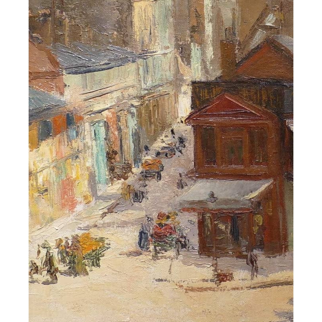 Abel Truchet Louis Peinture Française Belle Epoque Paris Vue De Montmartre Huile Sur Toile Signée