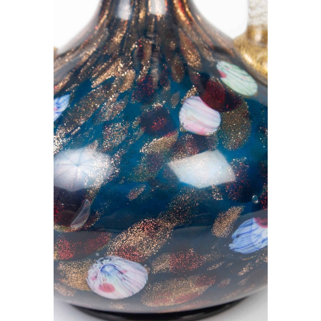 1 paire de vases Venise (Murano) à millefiori et adventurine (Salviati) 1870