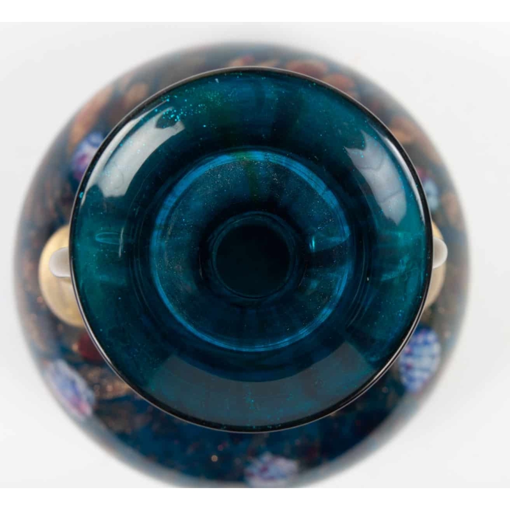 1 paire de vases Venise (Murano) à millefiori et adventurine (Salviati) 1870