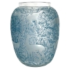 Vase « Biches » verre blanc patiné bleu de René LALIQUE 7