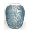 Vase « Biches » verre blanc patiné bleu de René LALIQUE 9