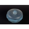 Boîte « Primevères » verre opalescent patiné bleu de René LALIQUE