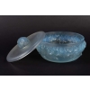 Boîte « Primevères » verre opalescent patiné bleu de René LALIQUE