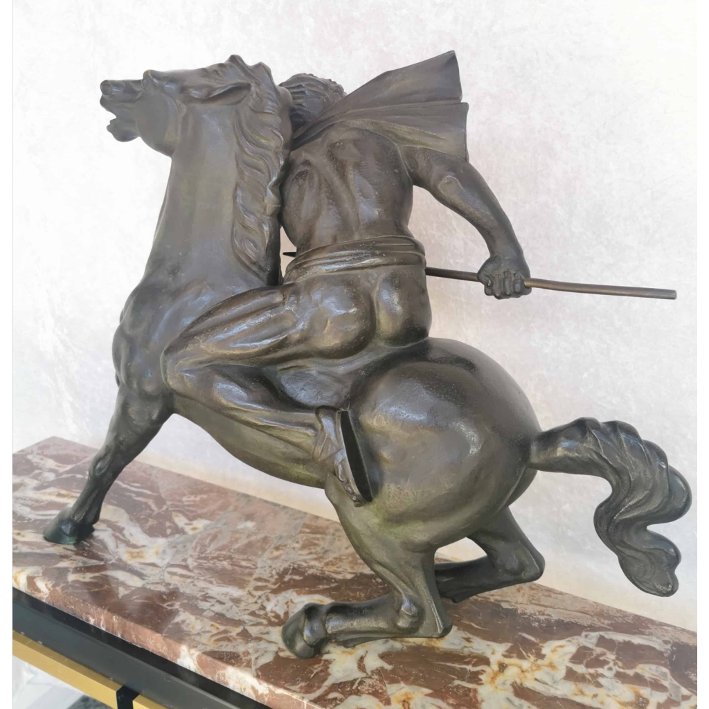 Bronze de S.MELANI » Le cavalier au combat « | Biron Bronze de S.MELANI " Le cavalier au combat "