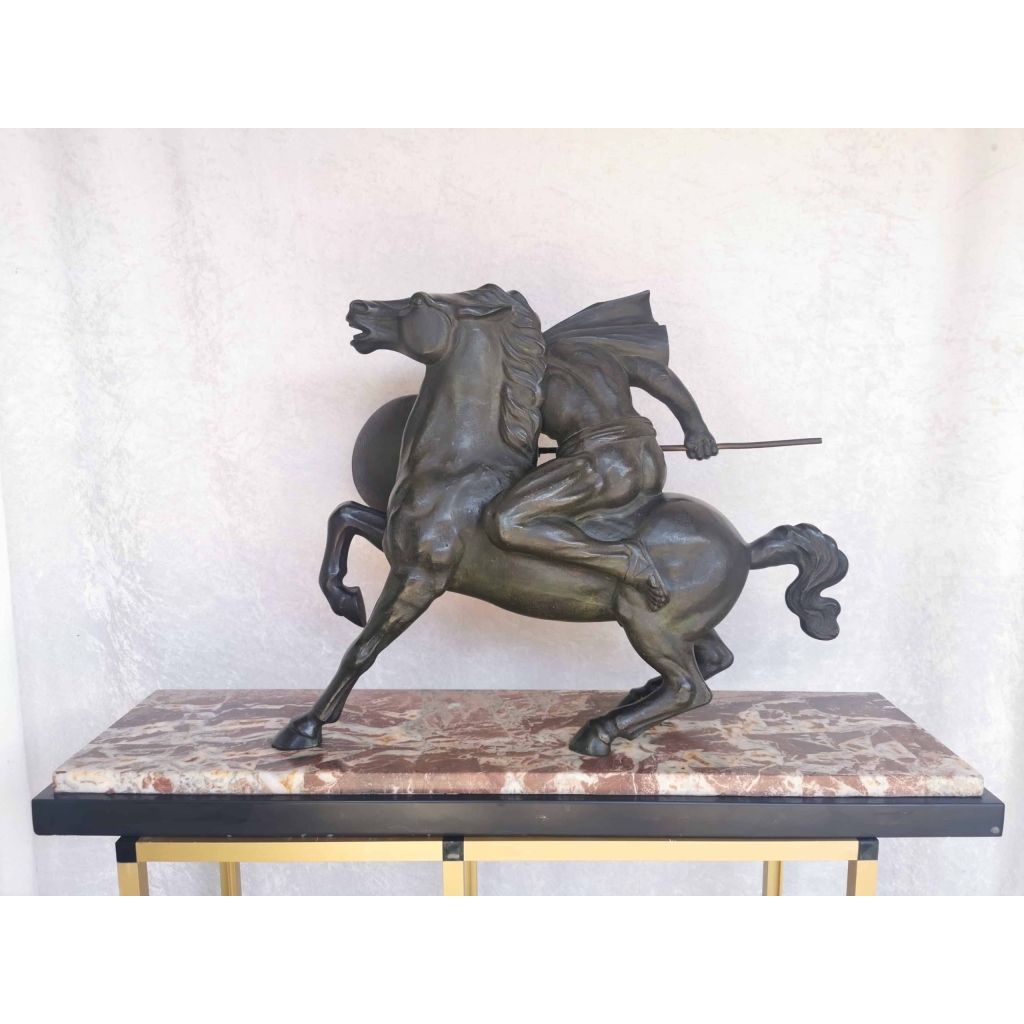 Bronze de S.MELANI » Le cavalier au combat « | Biron Bronze de S.MELANI " Le cavalier au combat "