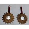 1970′ Paire De Miroirs Convexes Soleils En Résine Dorée | Biron 1970′ Paire De Miroirs Convexes Soleils En Résine Dorée
