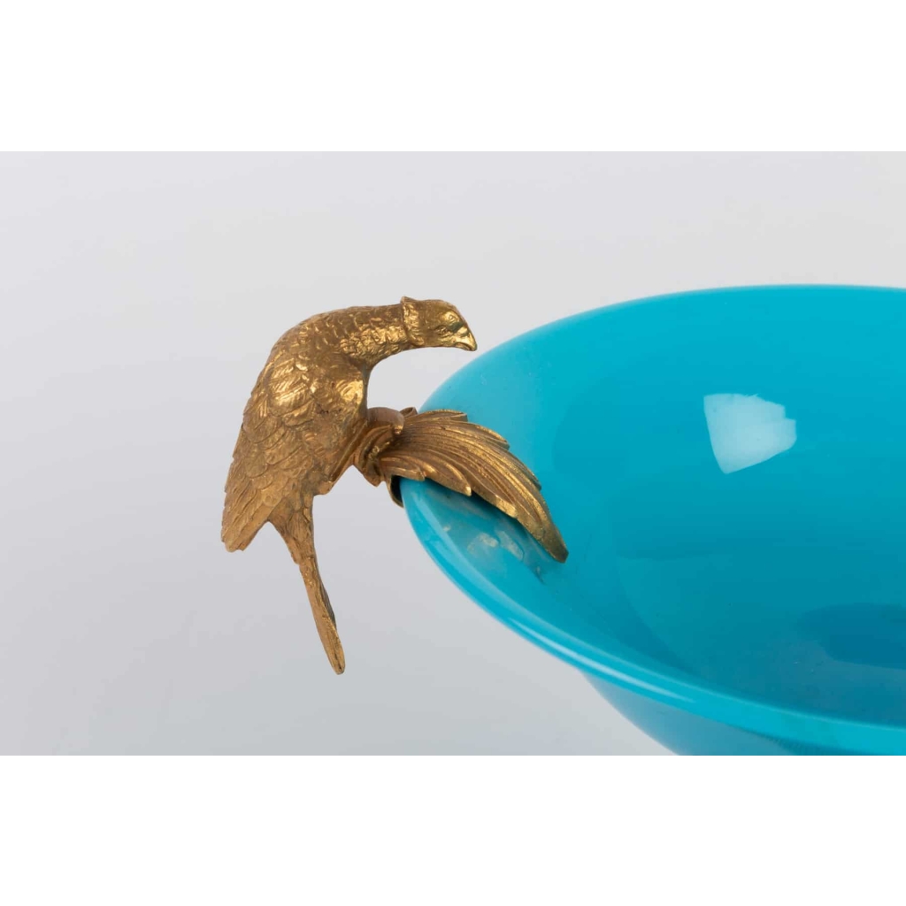 Coupe en opaline bleu turquoise 19e siècle | Biron Coupe en opaline bleu turquoise 19e siècle