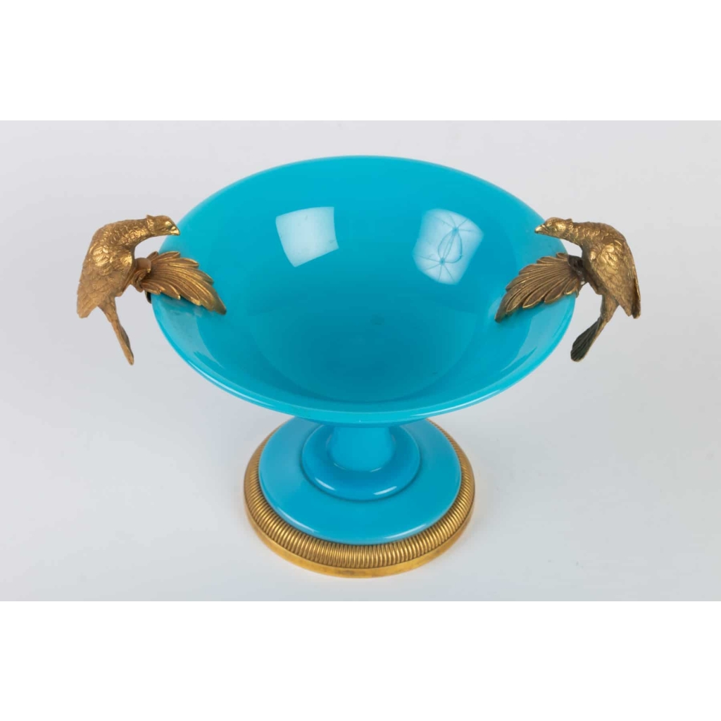 Coupe en opaline bleu turquoise 19e siècle | Biron Coupe en opaline bleu turquoise 19e siècle