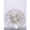 Suite de Dix 10 Assiettes "Lucerne" cristal blanc patiné sépia de LALIQUE FRANCE
