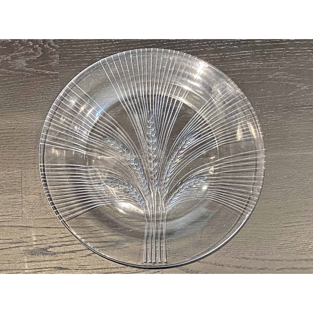 Suite de Huit 8 Assiettes "Verneuil" cristal blanc de LALIQUE FRANCE