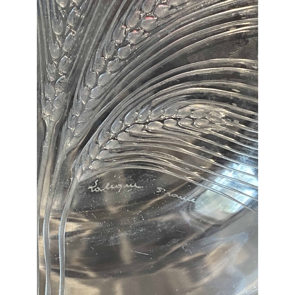 Suite de Huit 8 Assiettes "Verneuil" cristal blanc de LALIQUE FRANCE