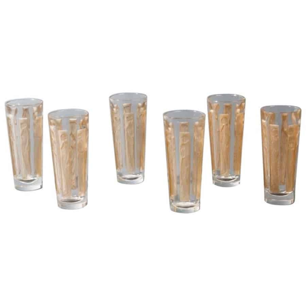 R.Lalique: Série de 6 Verres » Six figurines » | Biron ||||||