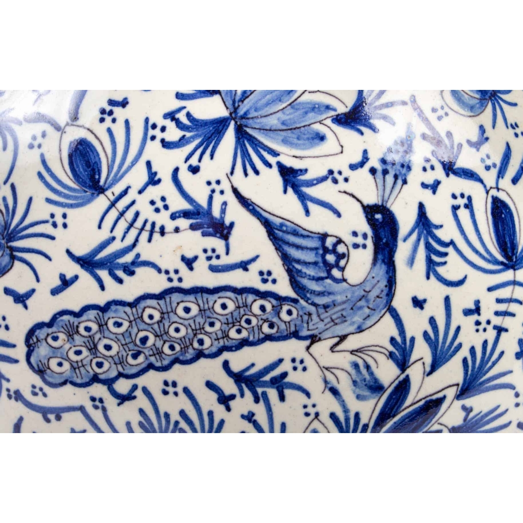Paire de Vases couverts Delft Faïence XIXème siècle. | Biron Paire de Vases couverts Delft Faïence XIXème siècle.