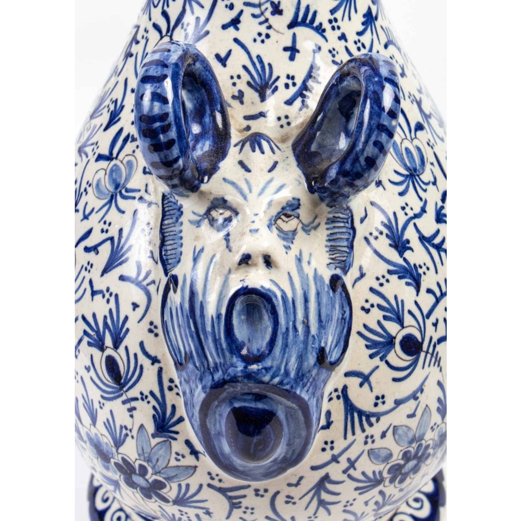 Paire de Vases couverts Delft Faïence XIXème siècle. | Biron Paire de Vases couverts Delft Faïence XIXème siècle.