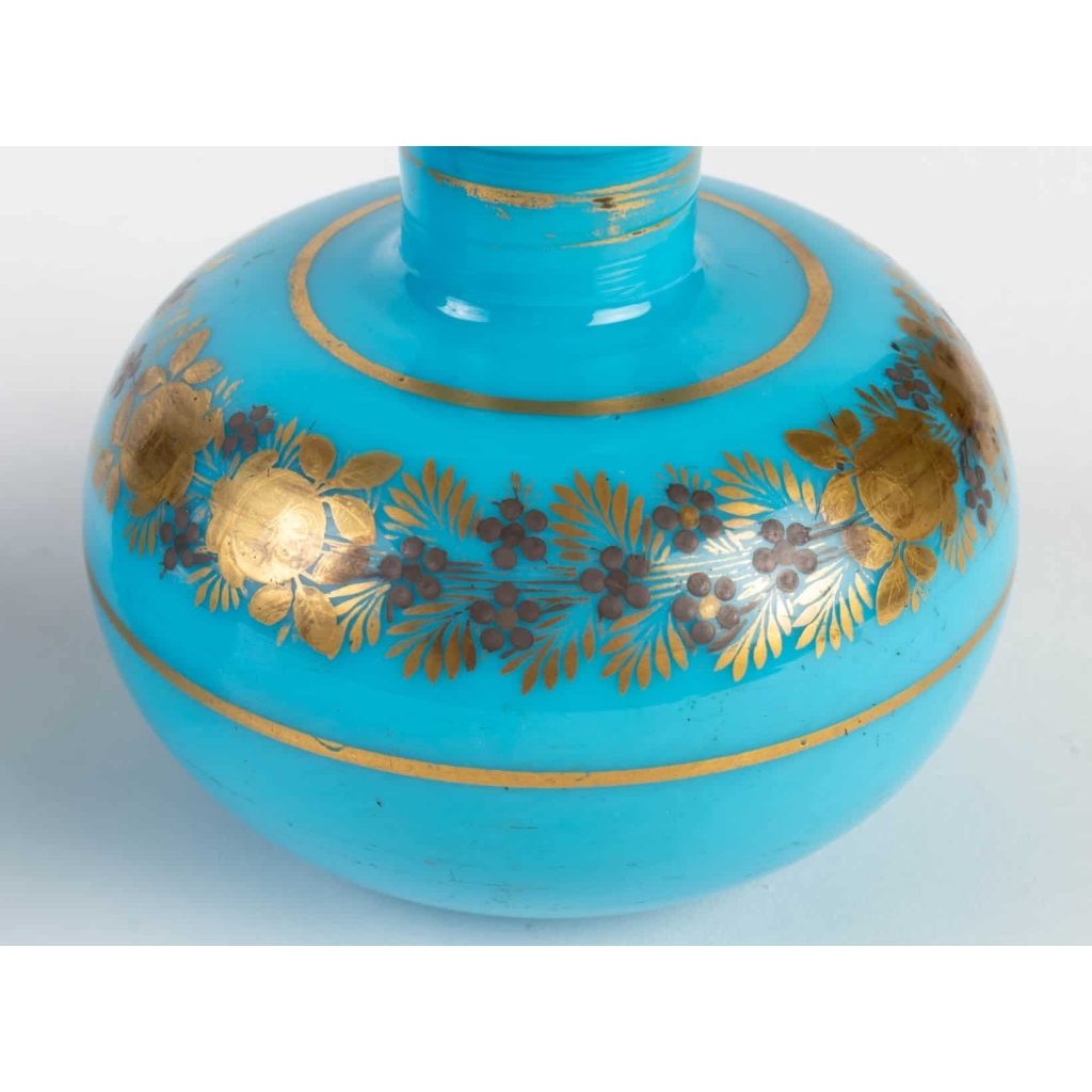 Paire de flacons en opaline 19e siècle Napoléon III