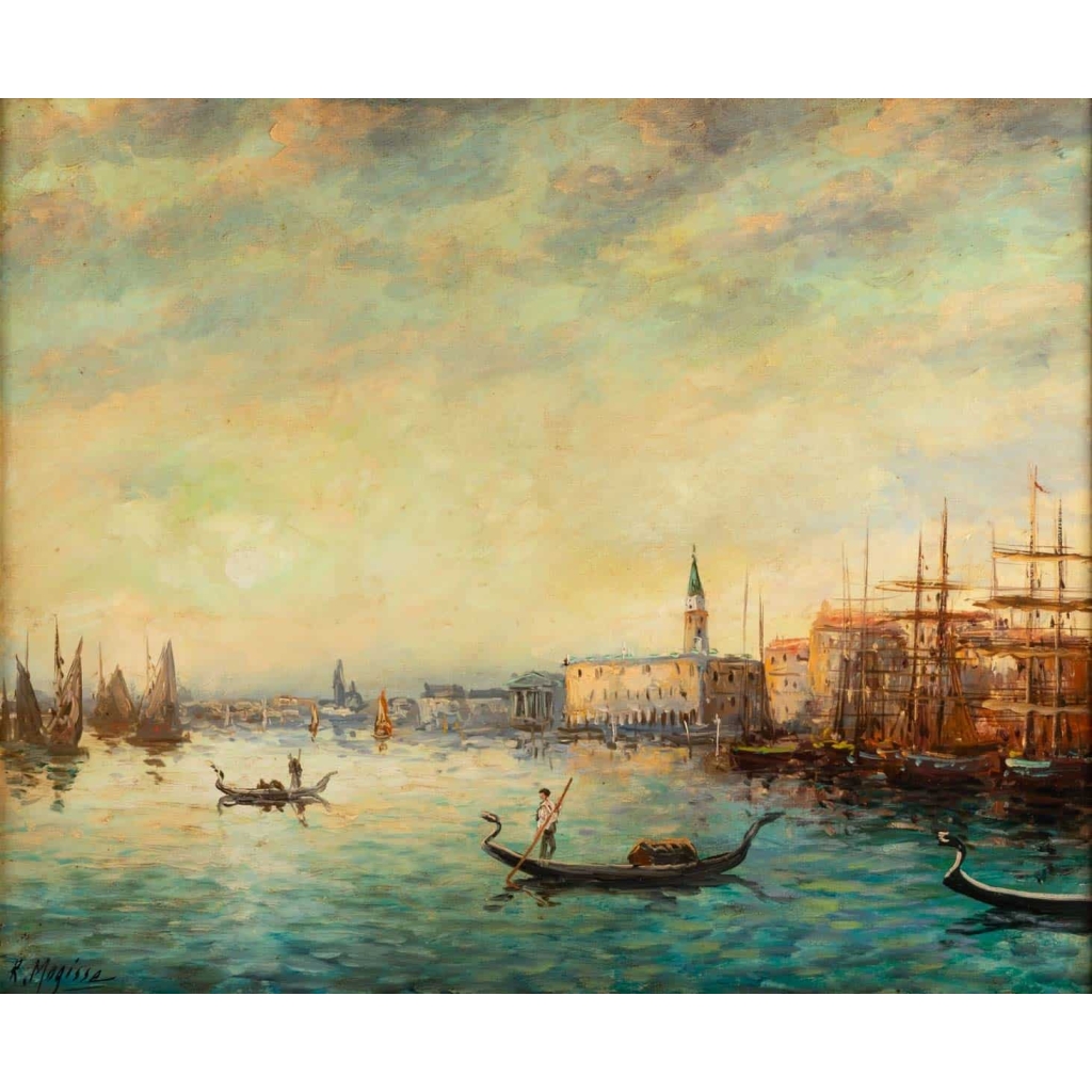 Huile sur toile vue de Venise par Robert MOGISSE
