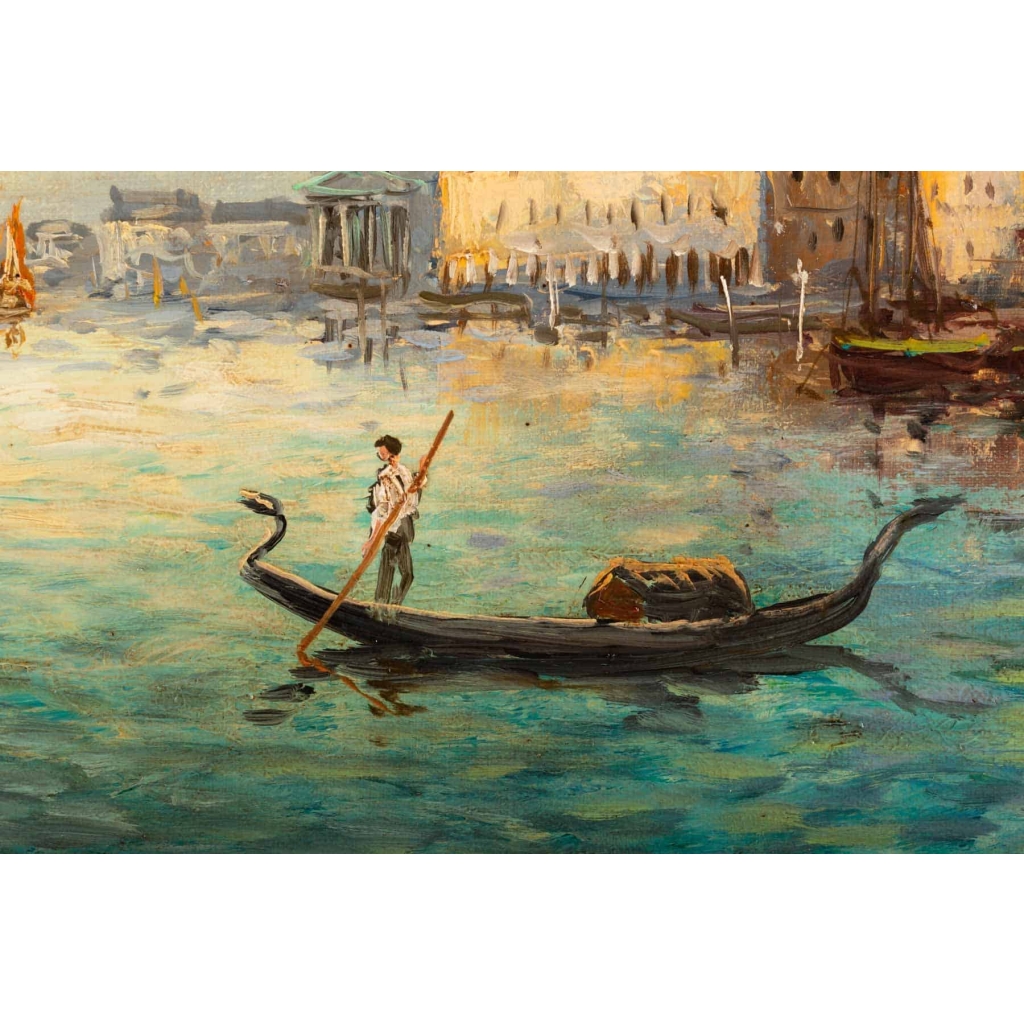 Huile sur toile vue de Venise par Robert MOGISSE