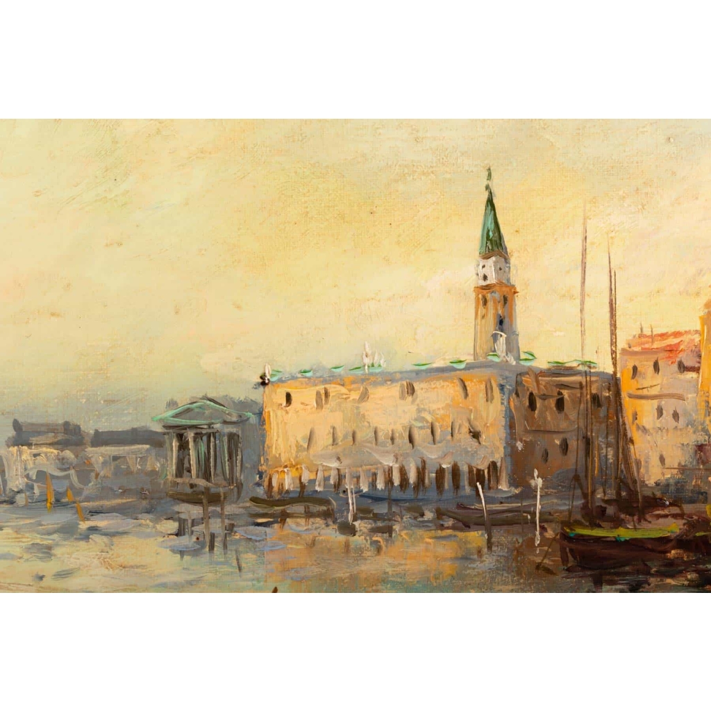 Huile sur toile vue de Venise par Robert MOGISSE