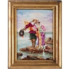 "Un pas difficile", paire de peintures sur porcelaine de P. Gilbert, 1896.