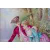 "Un pas difficile", paire de peintures sur porcelaine de P. Gilbert, 1896.