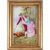 "Un pas difficile", paire de peintures sur porcelaine de P. Gilbert, 1896.