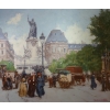 Leon Zeytline Ecole Russe 20è Paris Place De La République Boulevard Du Temple Huile Signée