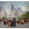 Leon Zeytline Ecole Russe 20è Paris Place De La République Boulevard Du Temple Huile Signée