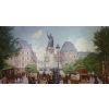 Leon Zeytline Ecole Russe 20è Paris Place De La République Boulevard Du Temple Huile Signée