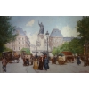Leon Zeytline Ecole Russe 20è Paris Place De La République Boulevard Du Temple Huile Signée
