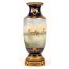 Paire de vases bleu de Sévres. Décors à la Wateau (signés). XIXème | Biron Paire de vases bleu de Sévres. Décors à la Wateau (signés). XIXème