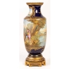 Paire de vases bleu de Sévres. Décors à la Wateau (signés). XIXème | Biron Paire de vases bleu de Sévres. Décors à la Wateau (signés). XIXème
