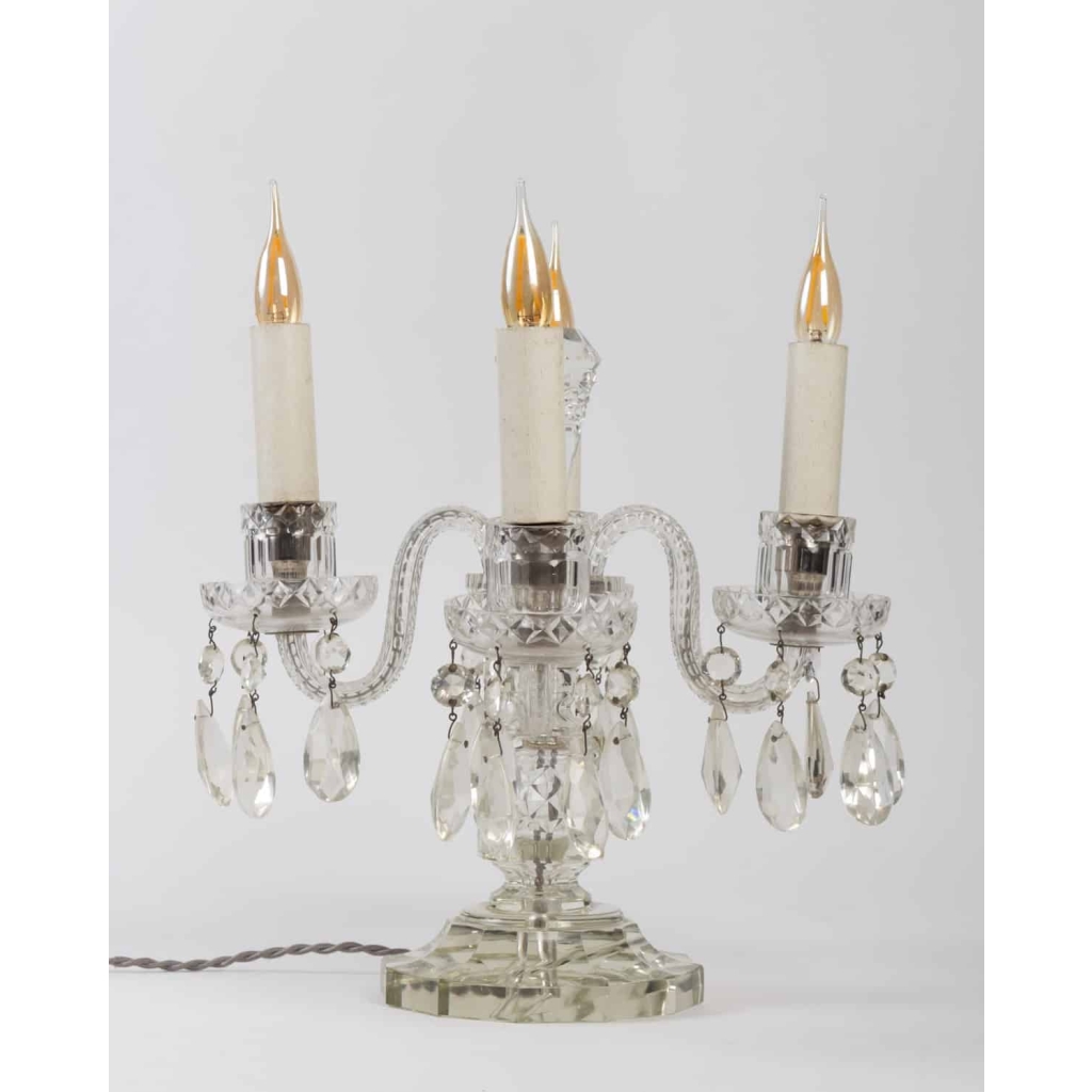 Girandole en cristal à 4 bras de lumière, vers 1920 | Biron Girandole en cristal à 4 bras de lumière, vers 1920