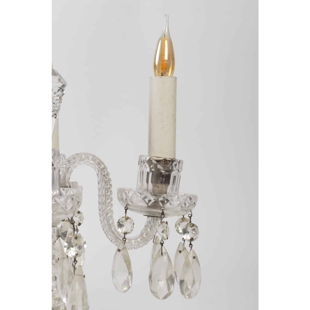 Girandole en cristal à 4 bras de lumière, vers 1920 | Biron Girandole en cristal à 4 bras de lumière, vers 1920