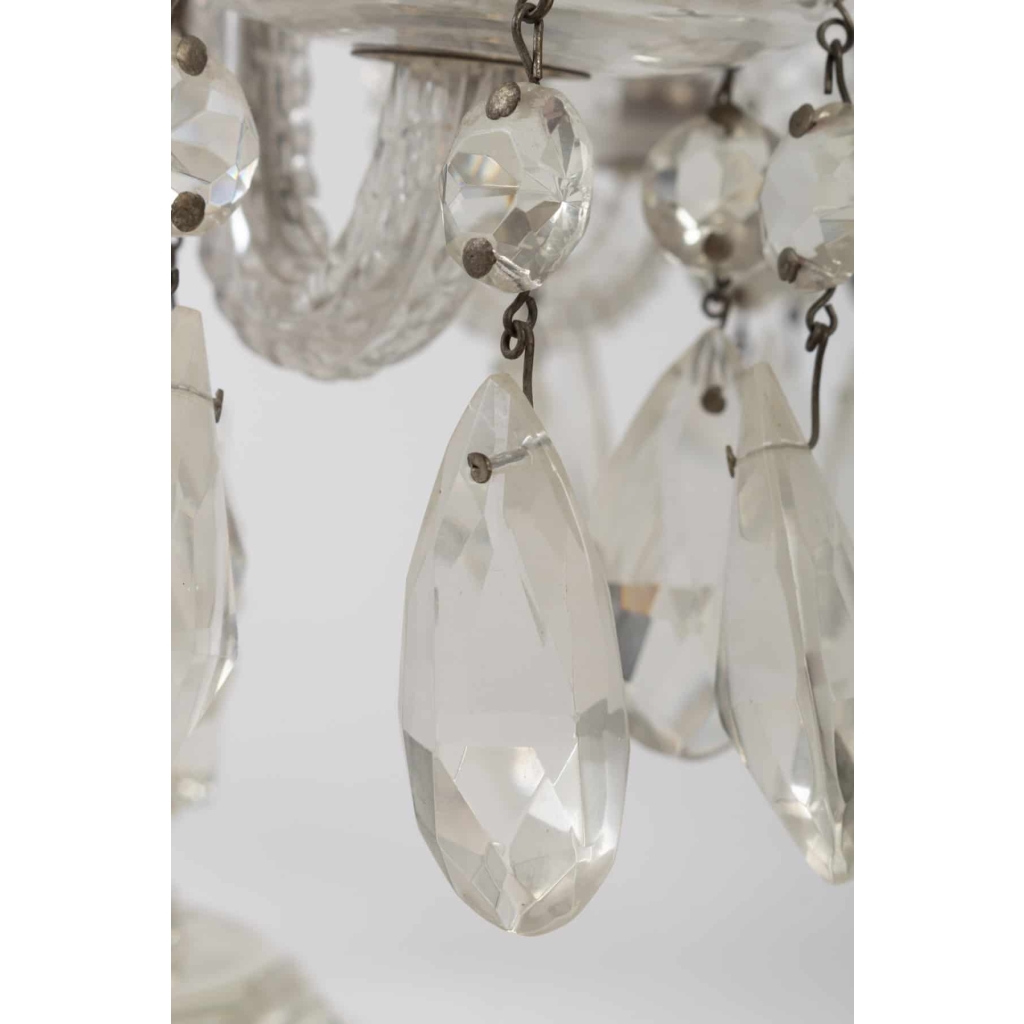 Girandole en cristal à 4 bras de lumière, vers 1920 | Biron Girandole en cristal à 4 bras de lumière, vers 1920