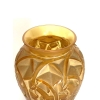 Vase "Chamois" verre jaune ambré patiné blanc de René LALIQUE