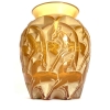 Vase "Chamois" verre jaune ambré patiné blanc de René LALIQUE