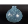 Vase « Courges » verre opalescent double couche patiné bleu de René LALIQUE