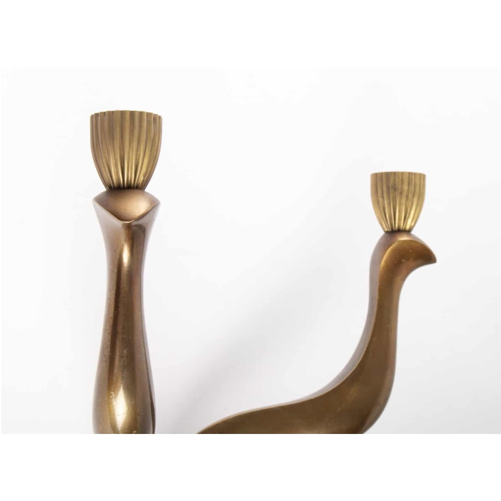 Paire d’Appliques en bronze signée Riccardo Scarpa 1960 | Biron Paire d'Appliques en bronze signée Riccardo Scarpa 1960