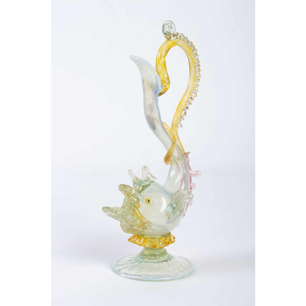 Un Dauphin opalescent verseuse Salviati 1880, Murano