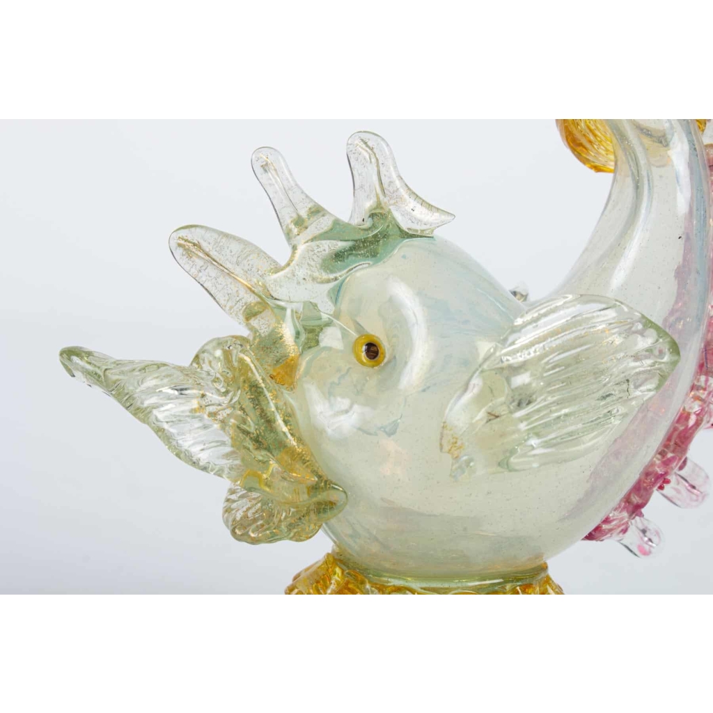 Un Dauphin opalescent verseuse Salviati 1880, Murano