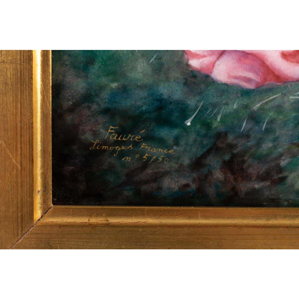 « Rendez-vous galant » Tableau en émail de Limoges