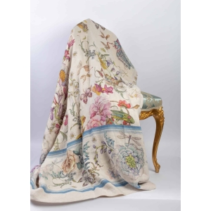 Tissu en lin « Fleurs et Animaux » | Biron |||||||||||||||||||||