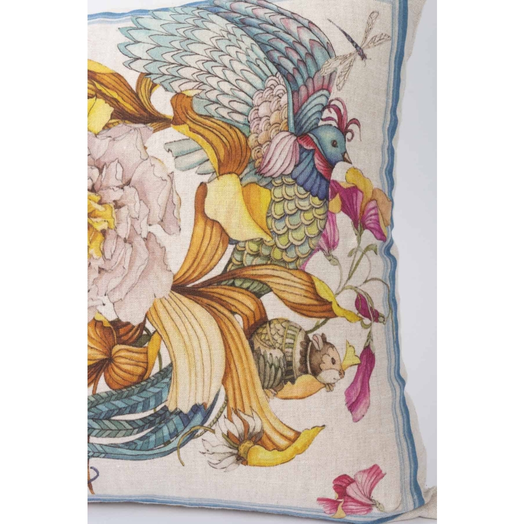 Tissu en lin « Fleurs et Animaux » | Biron Tissu en lin "Fleurs et Animaux"