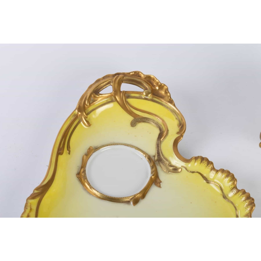 Tasse jaune et or rocaille Haviland 1890 | Biron Tasse jaune et or rocaille Haviland 1890