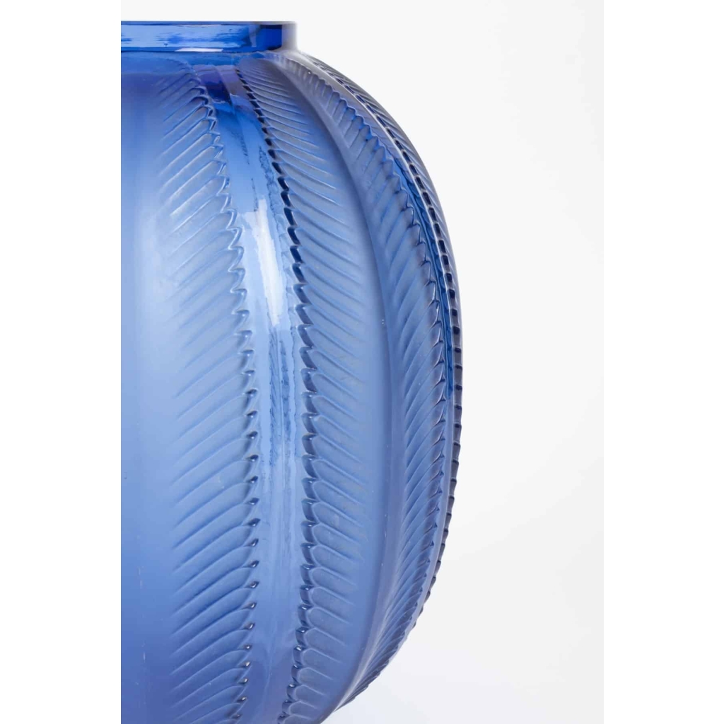 Vase « Biskra » verre bleu saphir de René LALIQUE