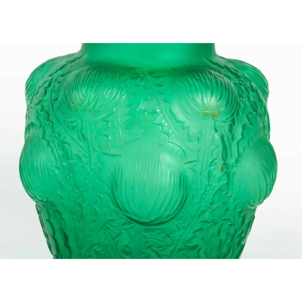 Vase « Domrémy » verre vert émeraude de René LALIQUE
