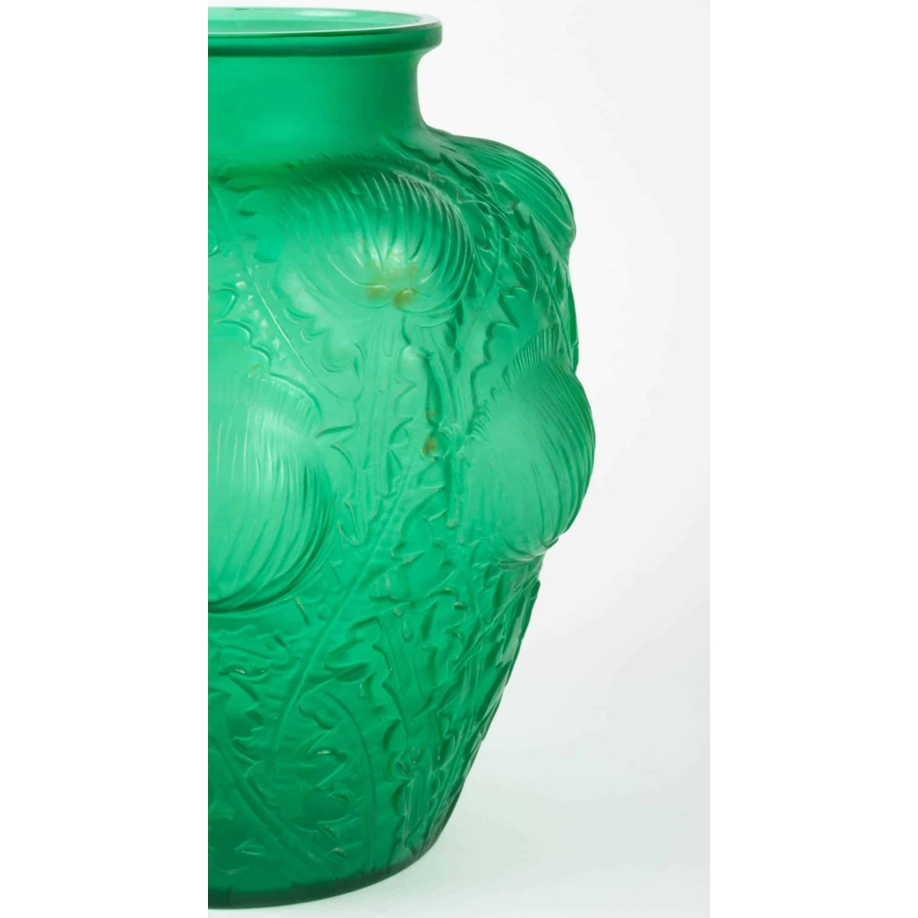Vase « Domrémy » verre vert émeraude de René LALIQUE